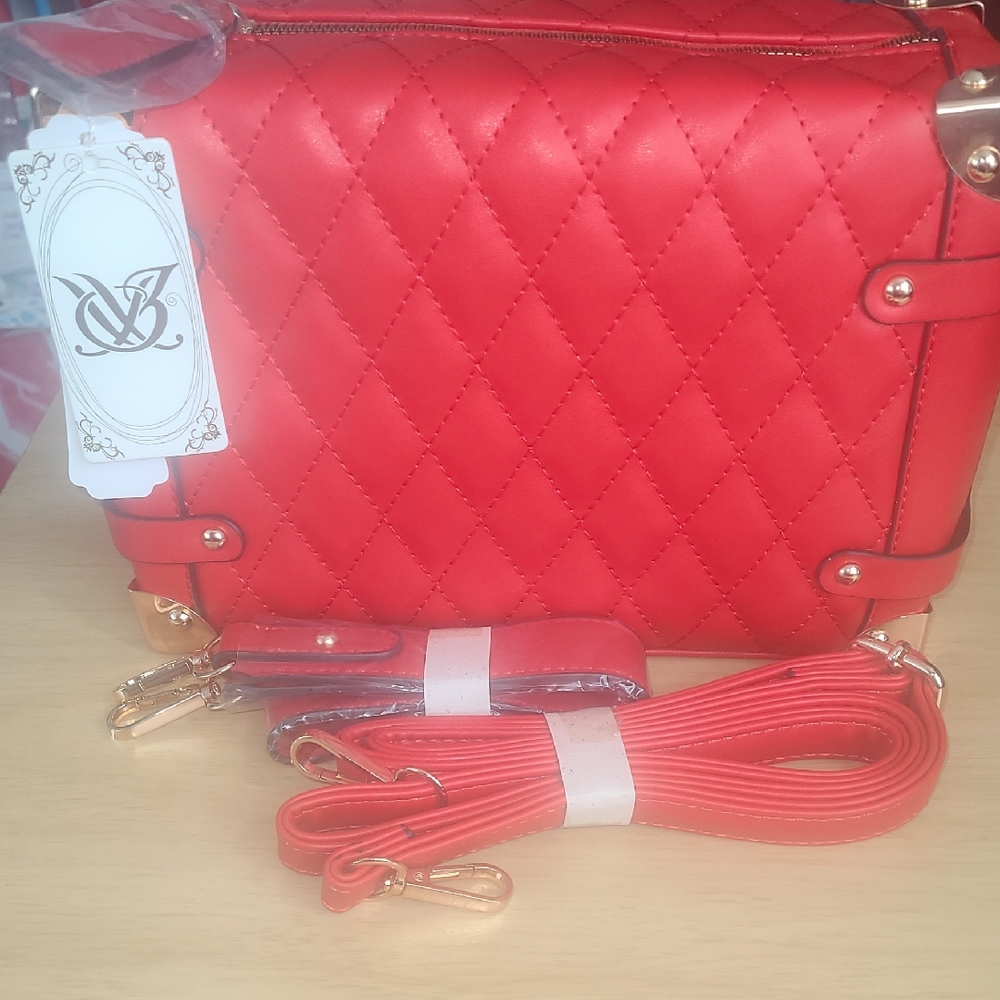 Red Quilted Women's Bag NWT